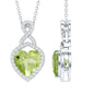 2 Carat Heart Shape Peridot Infinity Pendant with Moissanite