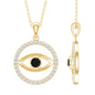 Black Spinel Evil Eye Pendant with Diamond Eternity