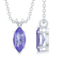 Natural 0.6 Carat Marquise Tanzanite Pendant Necklace with Silver Chain