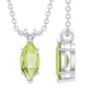 0.74 Carat Marquise Cut Peridot Birthstone Necklace with Silver Chain