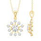 Certified Moissanite Snowflake Necklace in Yellow Gold Plated Silver
