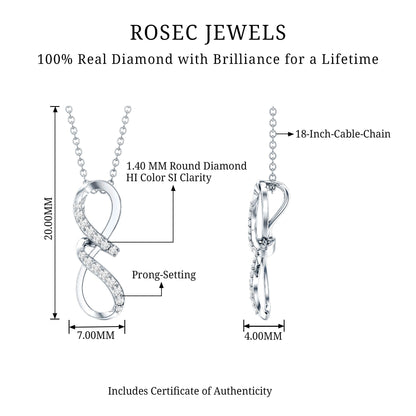 Certified Diamond Twisted Infinity Necklace
