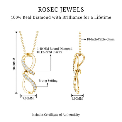 Certified Diamond Twisted Infinity Necklace