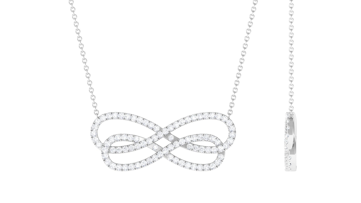 Certified Diamond Sideway Infinity Necklace