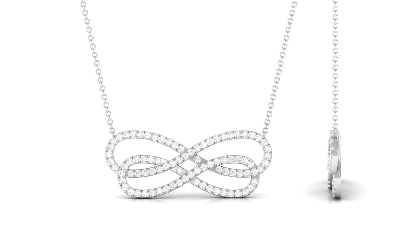 Certified Diamond Sideway Infinity Necklace