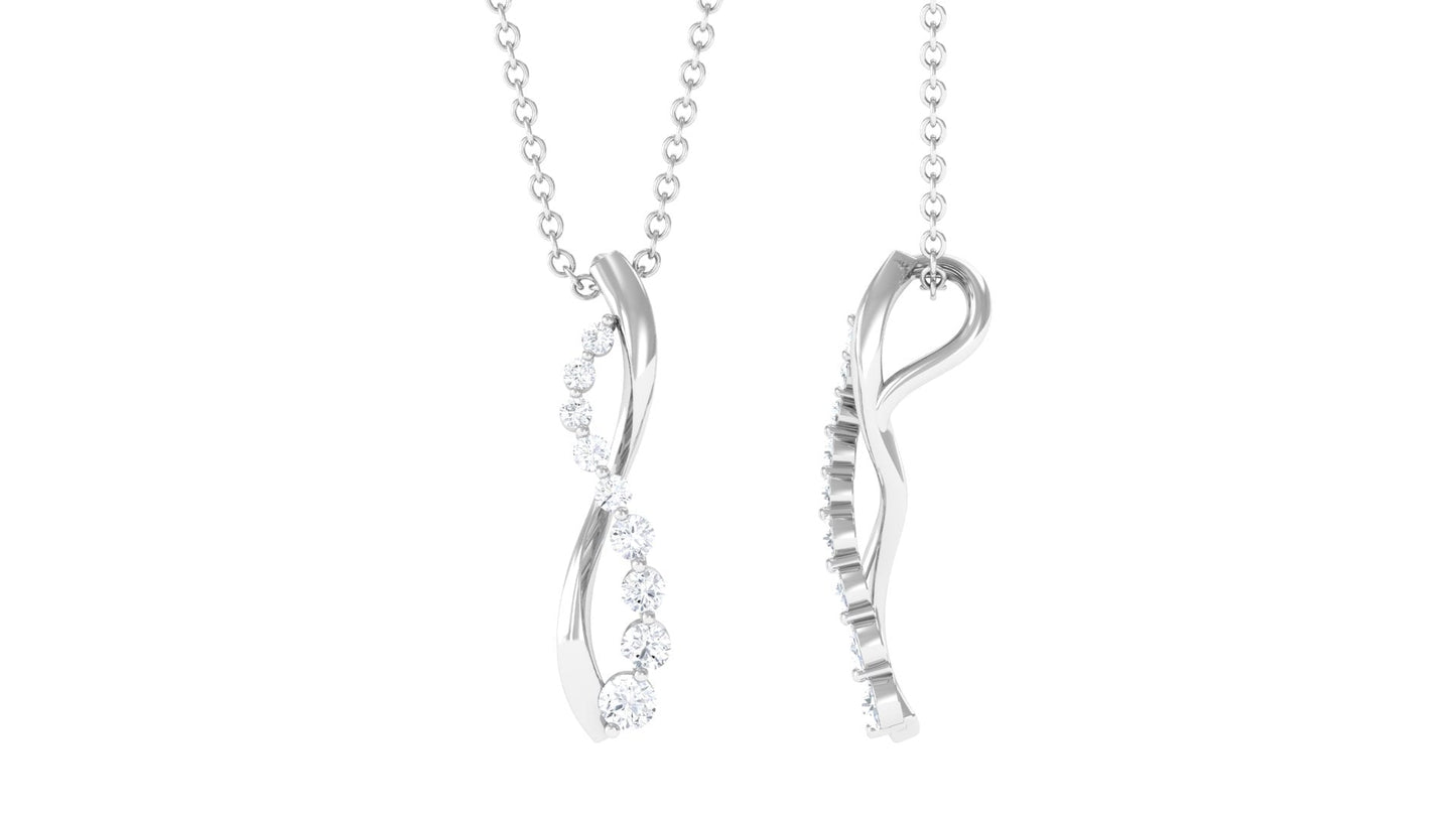 Minimal Diamond Infinity Pendant Necklace for Women