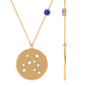 Tanzanite and Diamond Sagittarius Constellation Disc Necklace