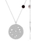 Garnet and Diamond Capricorn Zodiac Disc Pendant Necklace