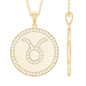 Certified Moissanite Taurus Zodiac Coin Necklace Pendant