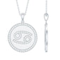 Pave Set Moissanite and Disc Cancer Sign Necklace