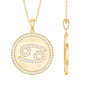 Pave Set Moissanite and Disc Cancer Sign Necklace