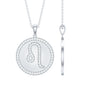 Certified Moissanite Zodiac Leo Pendant with Disc