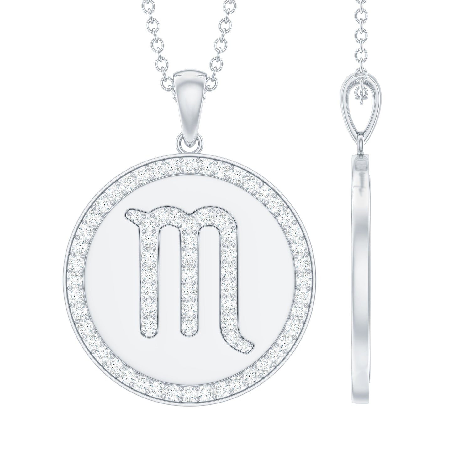 Certified Moissanite Scorpio Zodiac Pendant for Women
