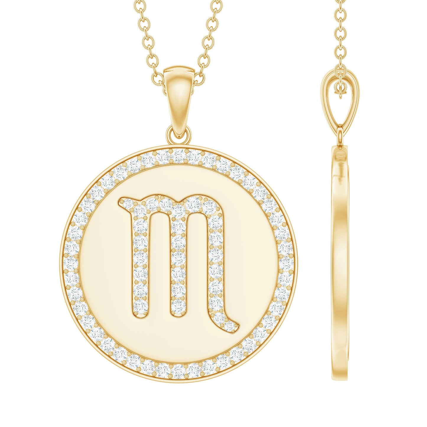 Certified Moissanite Scorpio Zodiac Pendant for Women