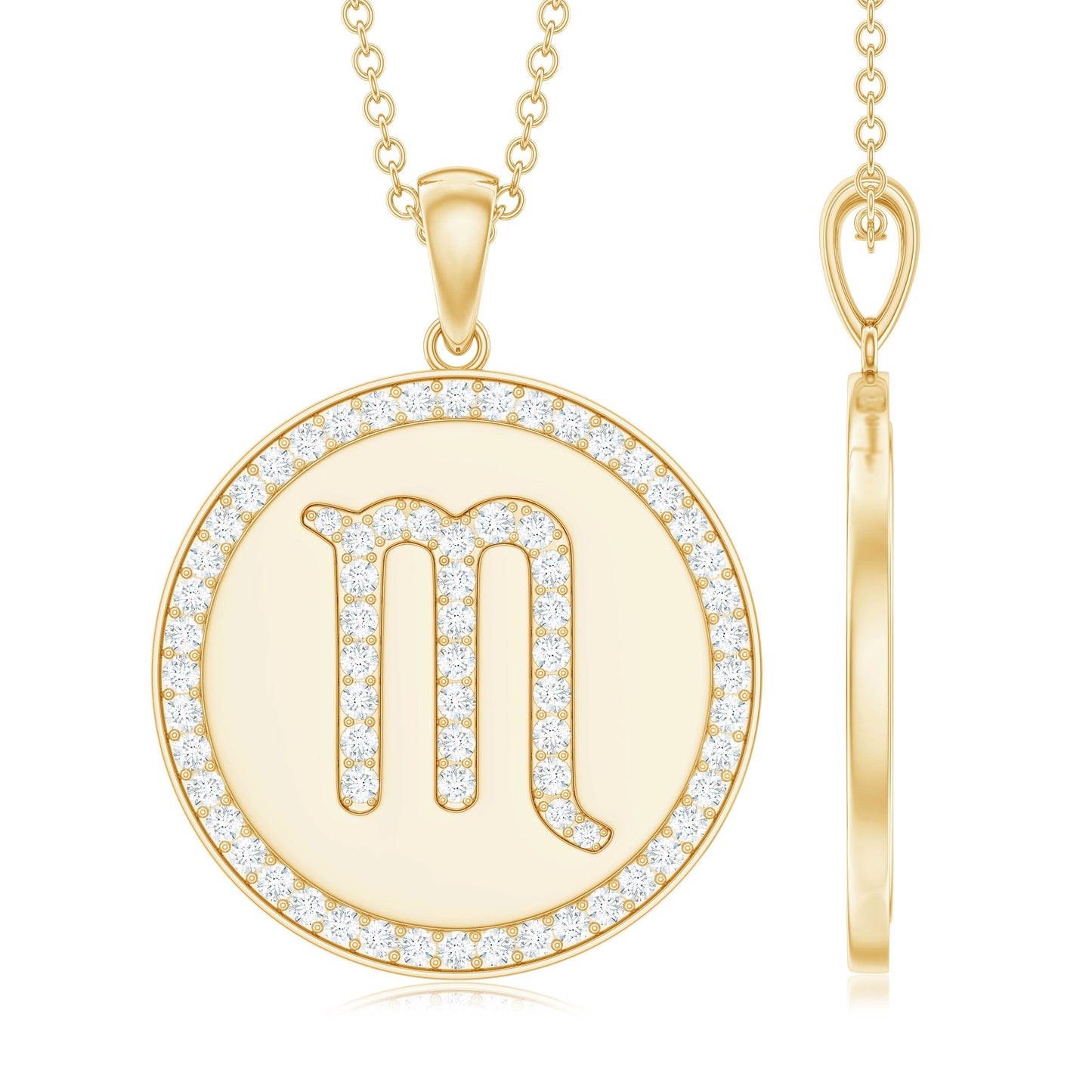 Certified Moissanite Scorpio Zodiac Pendant for Women