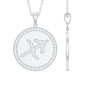 Moissanite and Disc Sagittarius Zodiac Sign Pendant