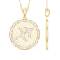Moissanite and Disc Sagittarius Zodiac Sign Pendant