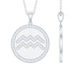 Moissanite Disc Aquarius Zodiac Pendant Necklace for Women