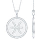 Certified Moissanite Pisces Zodiac Pendant with Disc