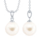 Natural 7.48 Carat Freshwater Pearl Solitaire Pendant Necklace