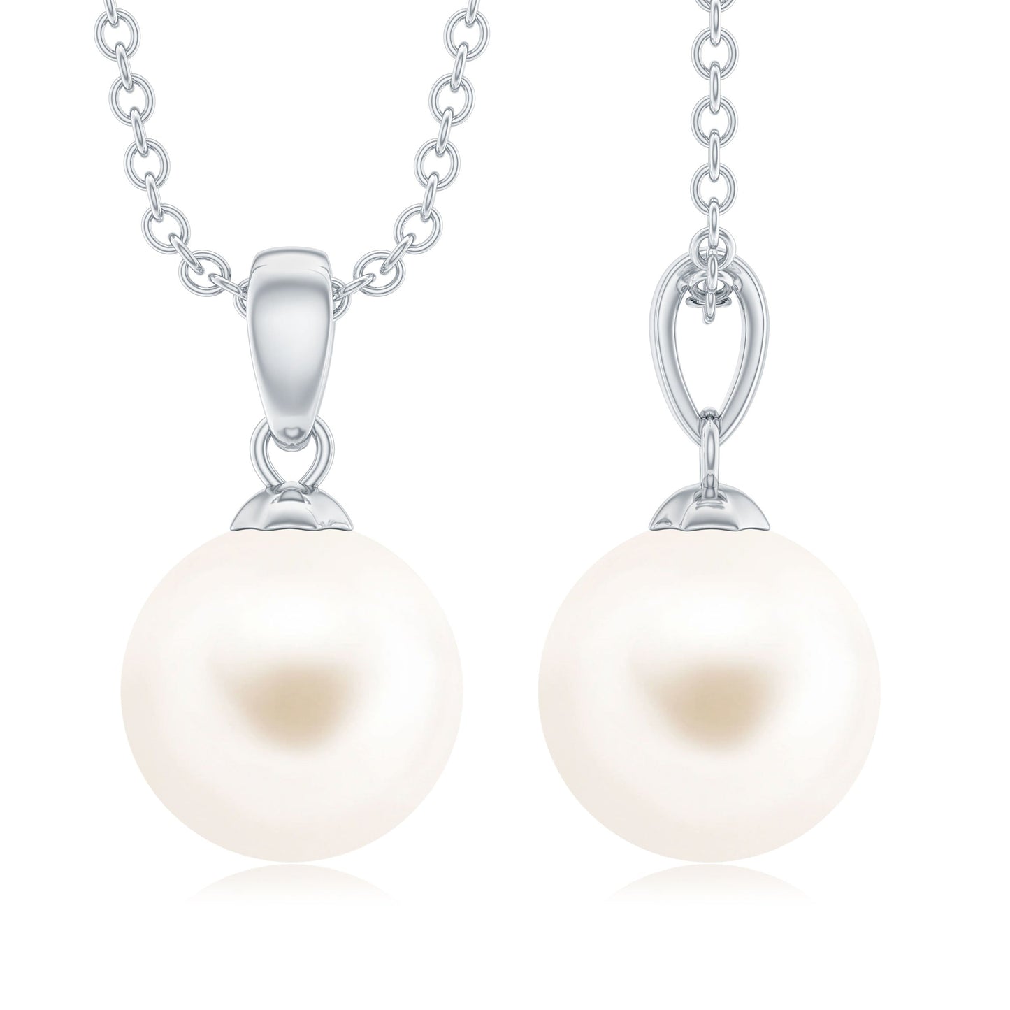 Natural 7.48 Carat Freshwater Pearl Solitaire Pendant Necklace