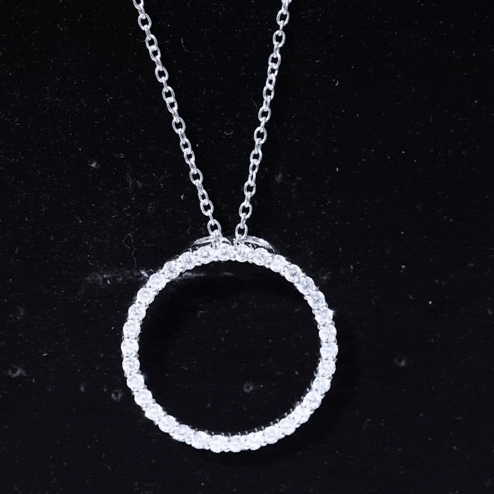 Certified Moissanite Eternity Necklace with Chain