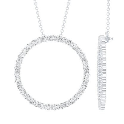 Certified Moissanite Eternity Necklace with Chain