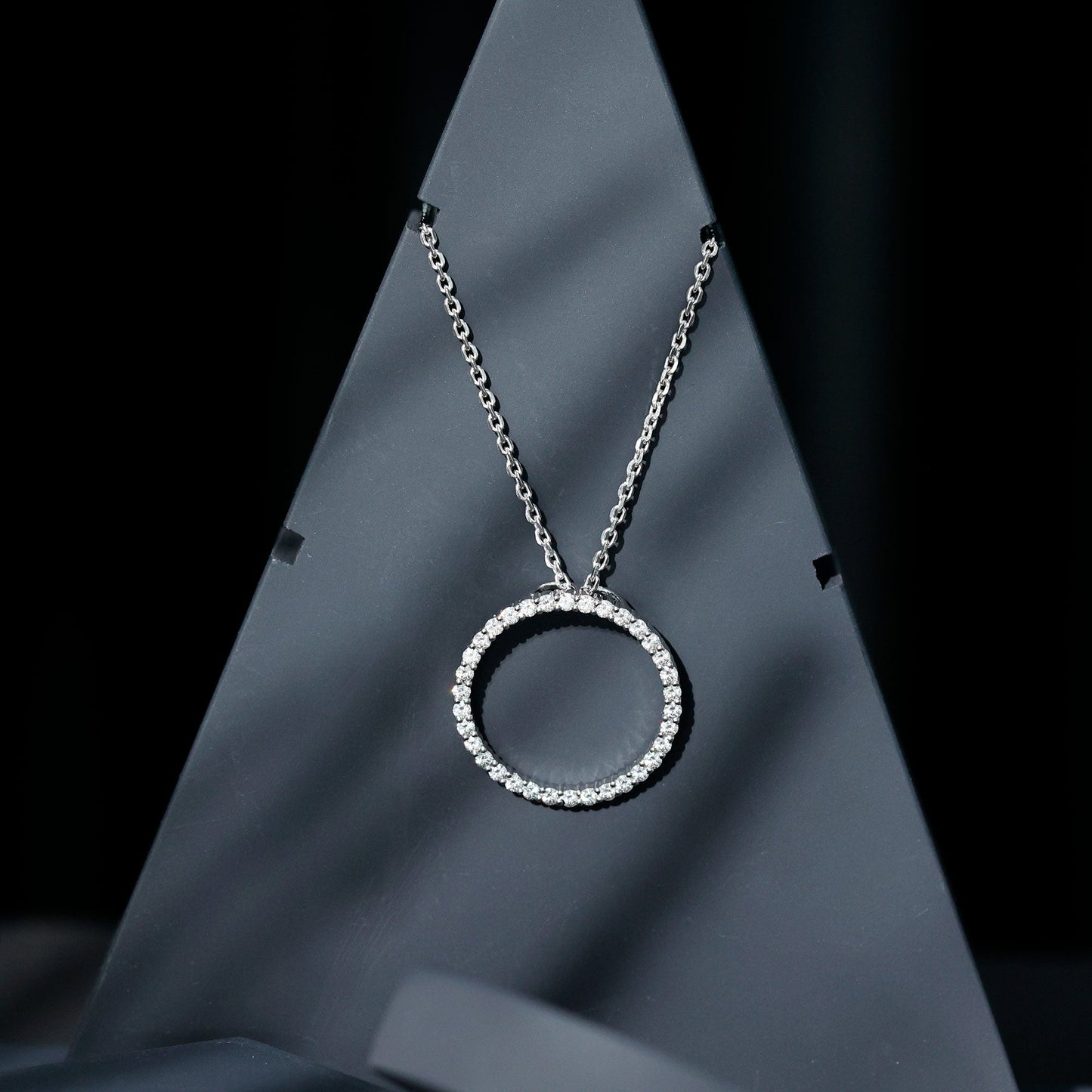 Certified Moissanite Eternity Necklace with Chain