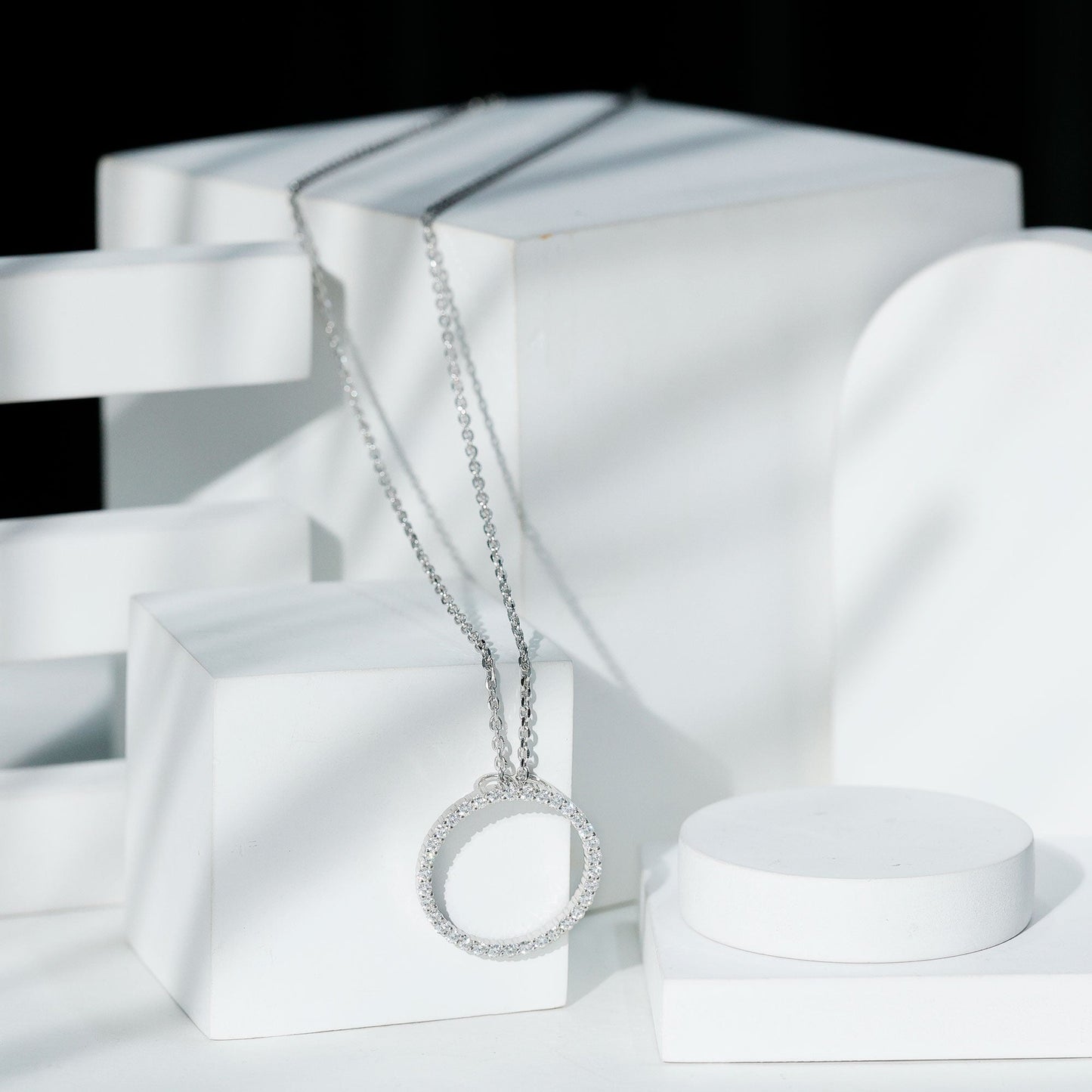 Certified Moissanite Eternity Necklace with Chain