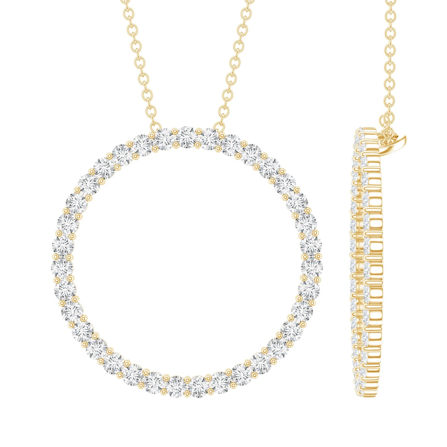 Certified Moissanite Eternity Necklace with Chain