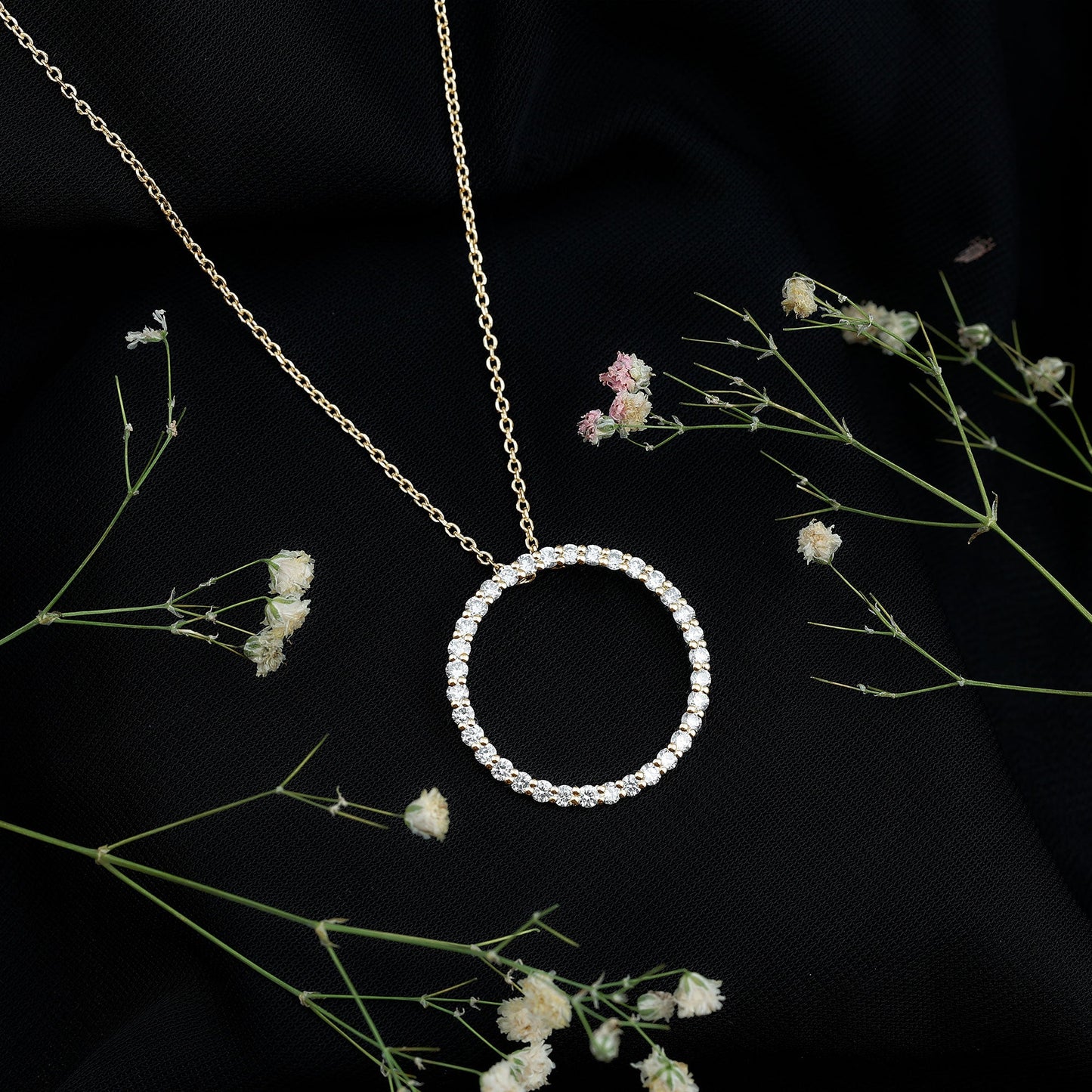 Certified Moissanite Eternity Necklace with Chain