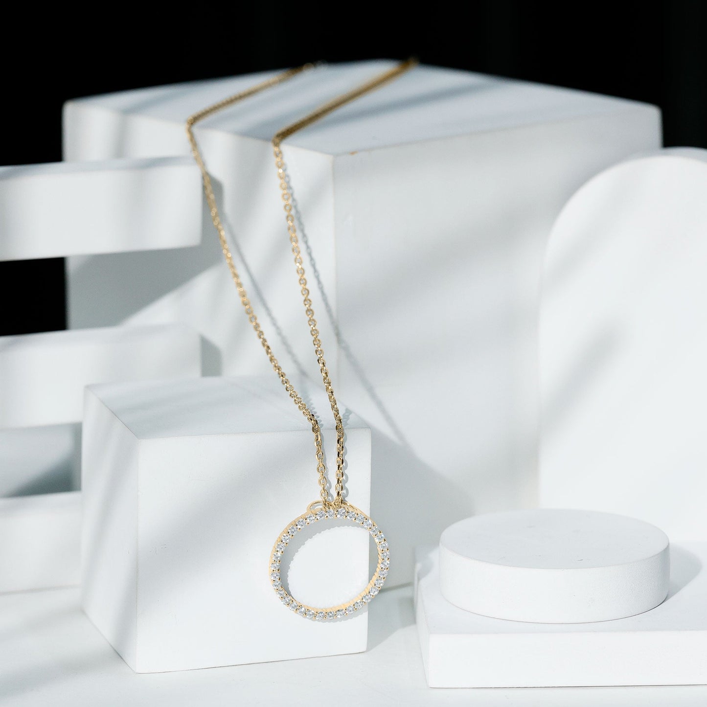 Certified Moissanite Eternity Necklace with Chain