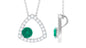 Natural Emerald Geometric Pendant Necklace with Diamond
