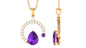 Contemporary Pear Shape Amethyst Pendant Necklace with Diamond