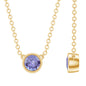 1/2 CT Tanzanite Solitaire Necklace in Bezel Setting