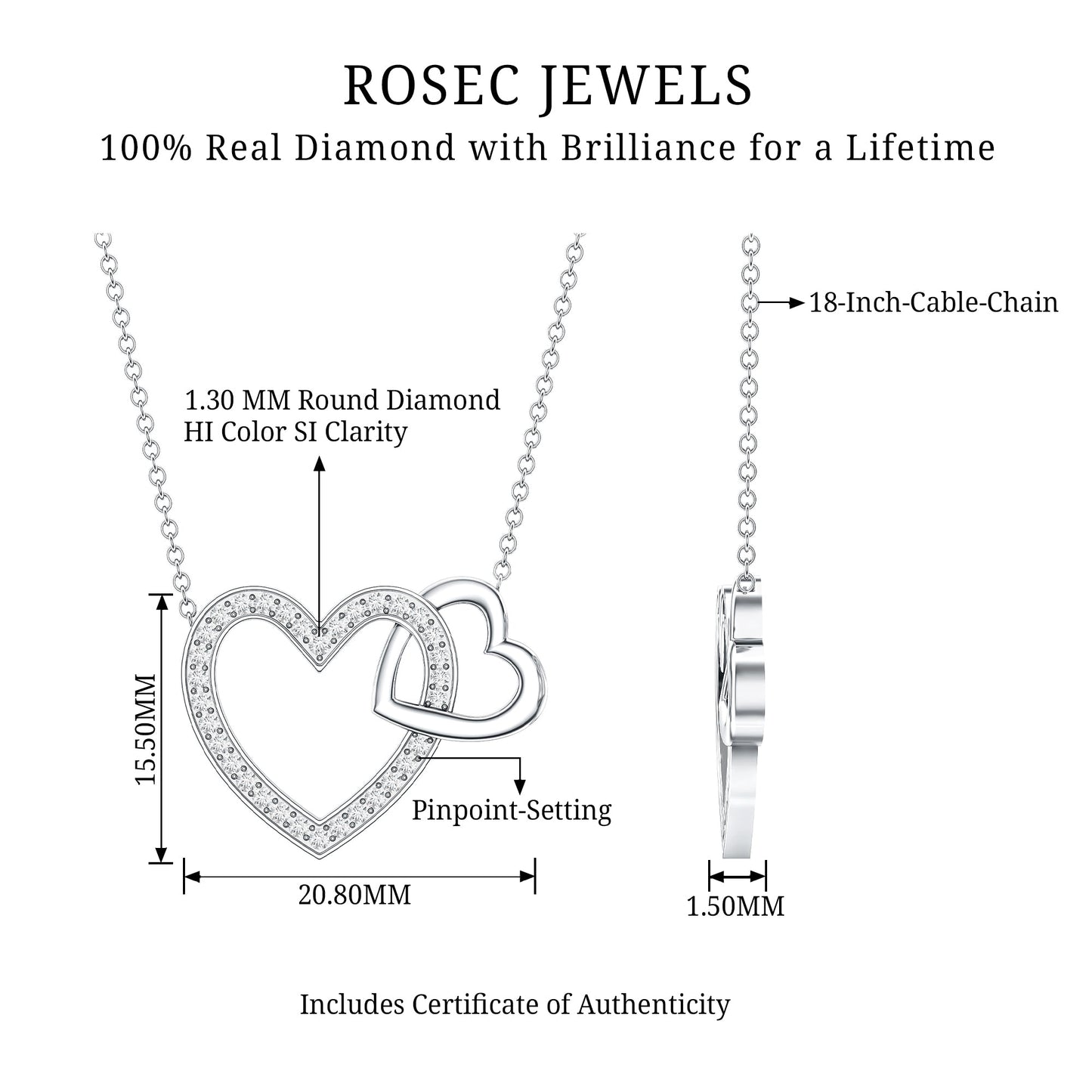 Diamond 2 Heart Promise Necklace