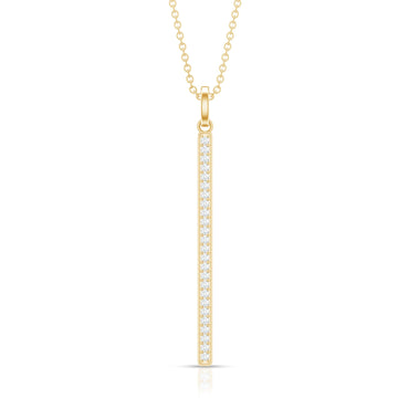Round Cut Diamond Bar Necklace For Women