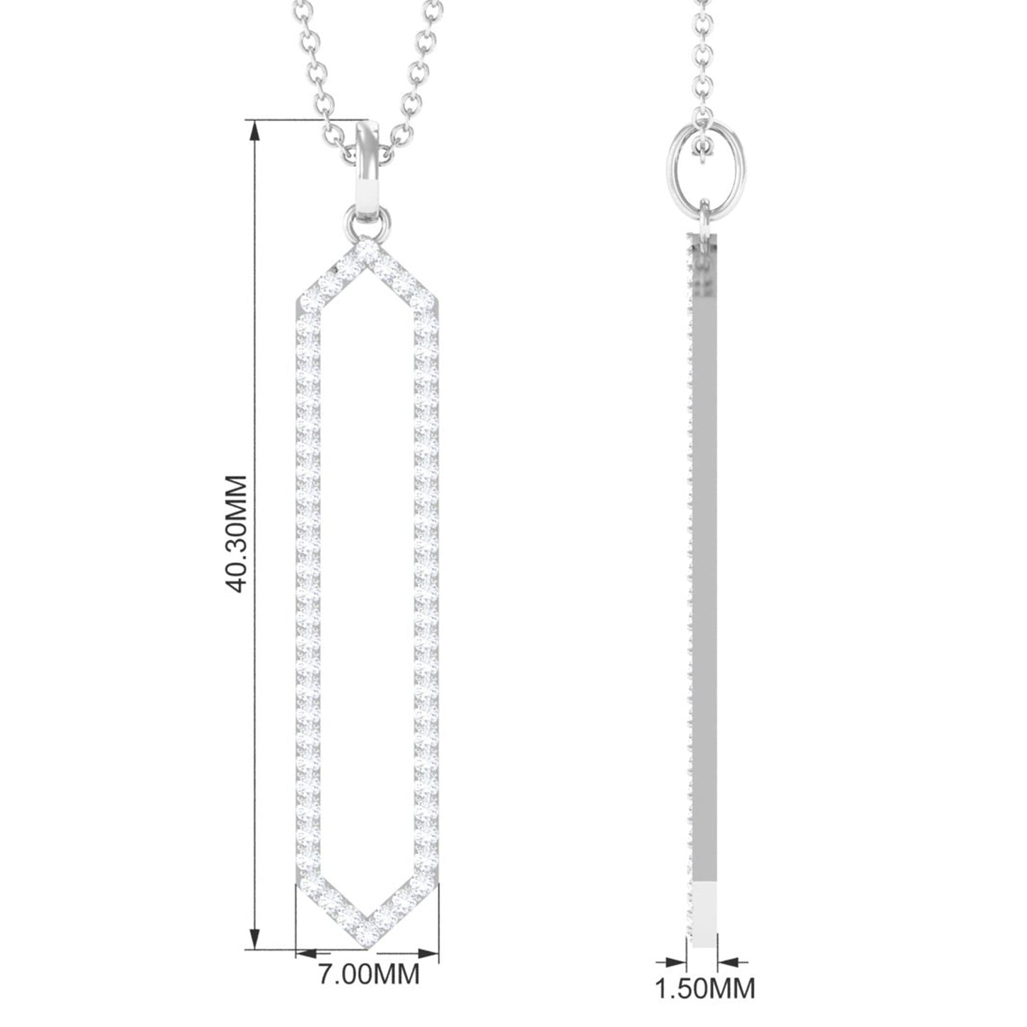 Certified Diamond Geometric Necklace For Women