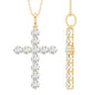 Certified Round Moissanite Cross Pendant Necklace