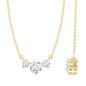 Certified Moissanite Three Stone Stackable Necklace