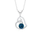 1.3 Carat London Blue Topaz and Diamond Heart Drop Pendant