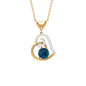 1.3 Carat London Blue Topaz and Diamond Heart Drop Pendant