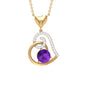 Certified 1.2 Carat Amethyst Heart Necklace with Diamond