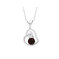 2.3 Carat Garnet and Diamond Heart Drop Pendant