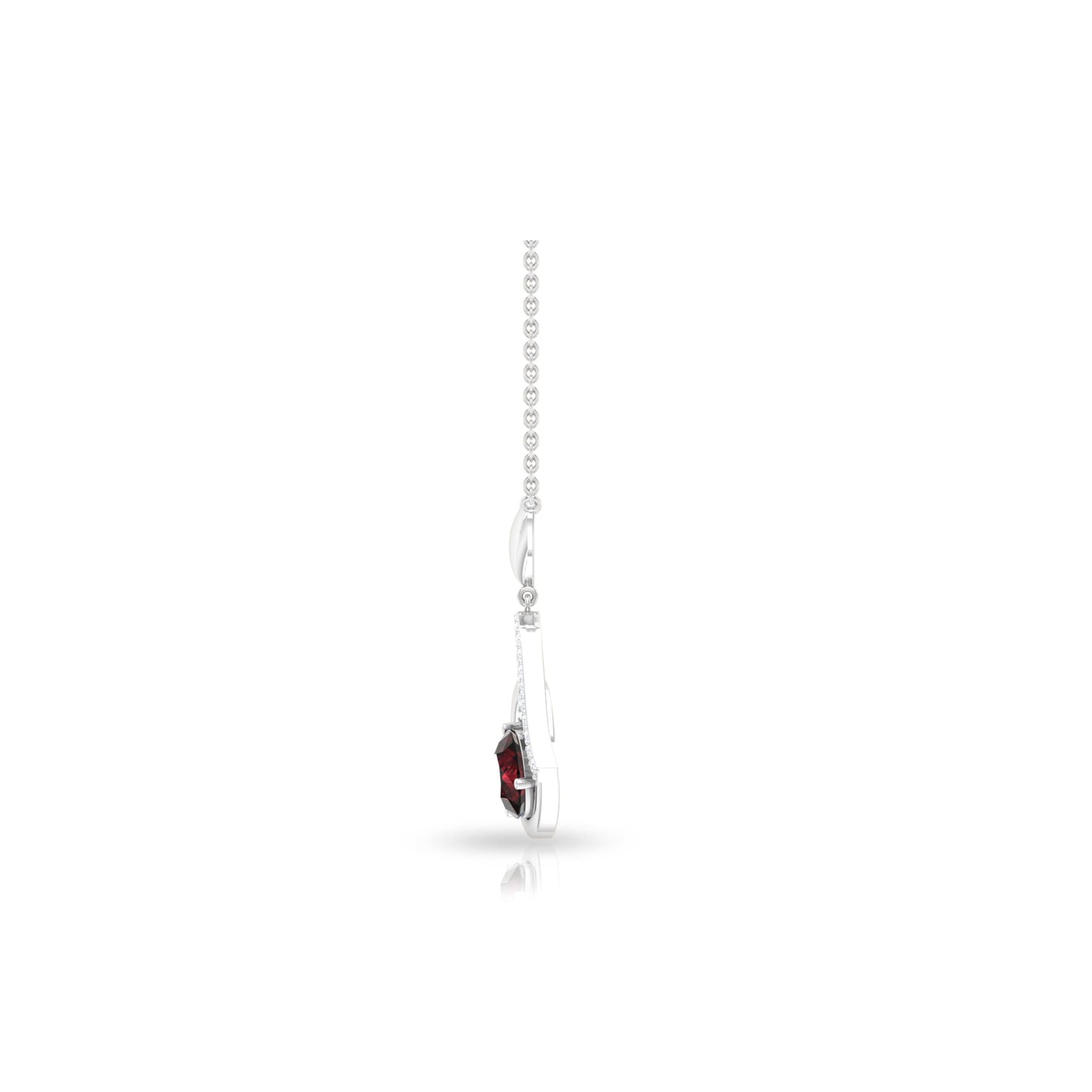 2.3 Carat Garnet and Diamond Heart Drop Pendant