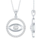Certified Moissanite Evil Eye Pendant with Eternity