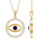 Blue Sapphire and Diamond Evil Eye Eternity Necklace