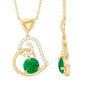 0.4 Carat Emerald and Diamond Heart Drop Pendant