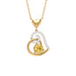 1.2 Carat Citrine and Diamond Heart Drop Pendant