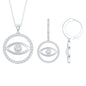Certified Moissanite Evil Eye Necklace and Earrings Set